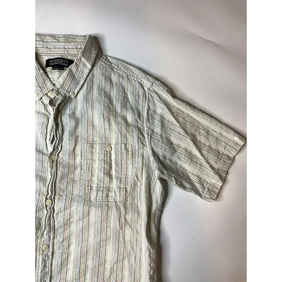 Ezekiel Utah Mens Size Large Striped Shirt Button Up Cotton Lightweight Shirt - Picture 2 of 9